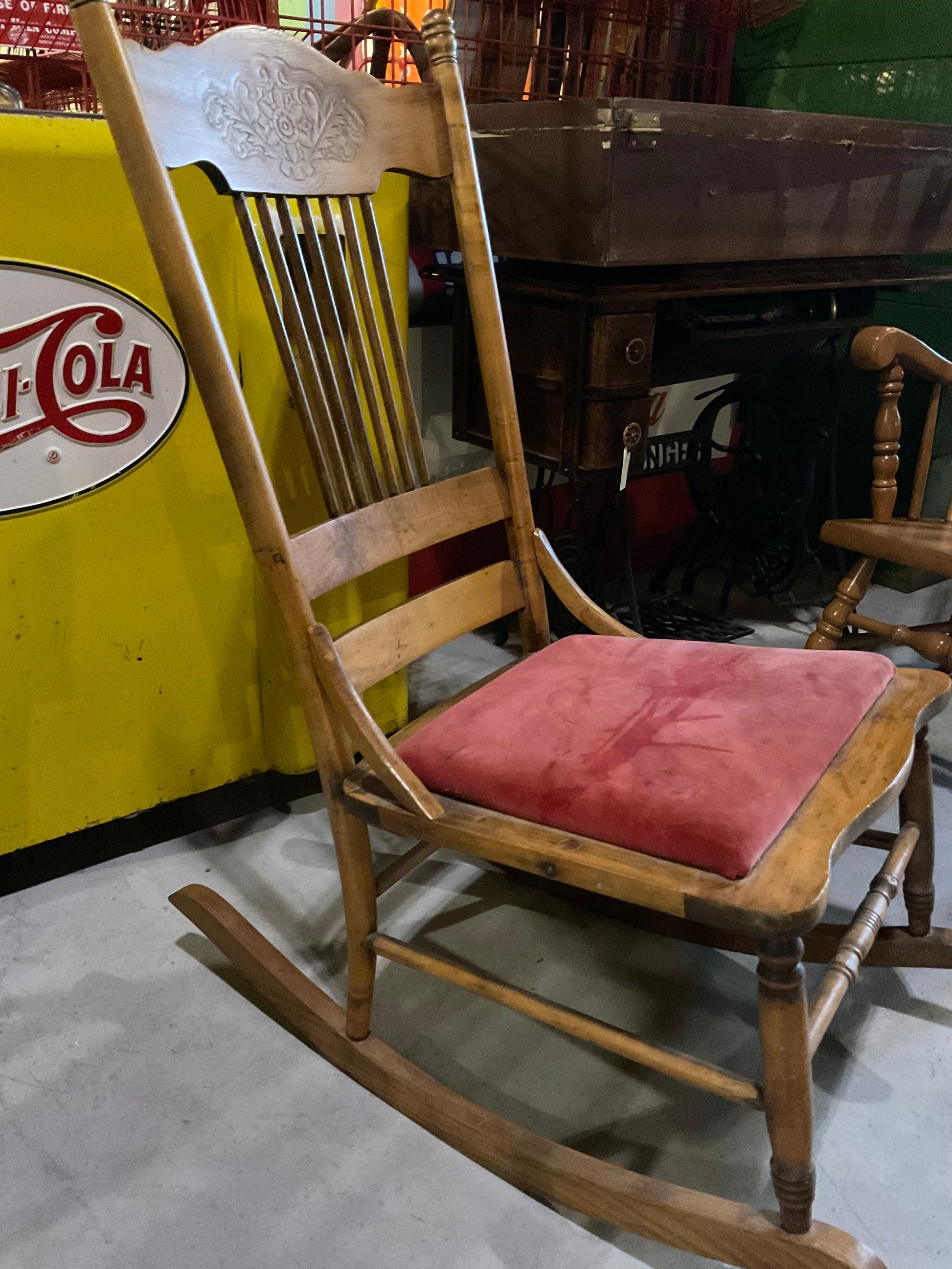 Antique Rocking Chair with Cushion Seat - view 2