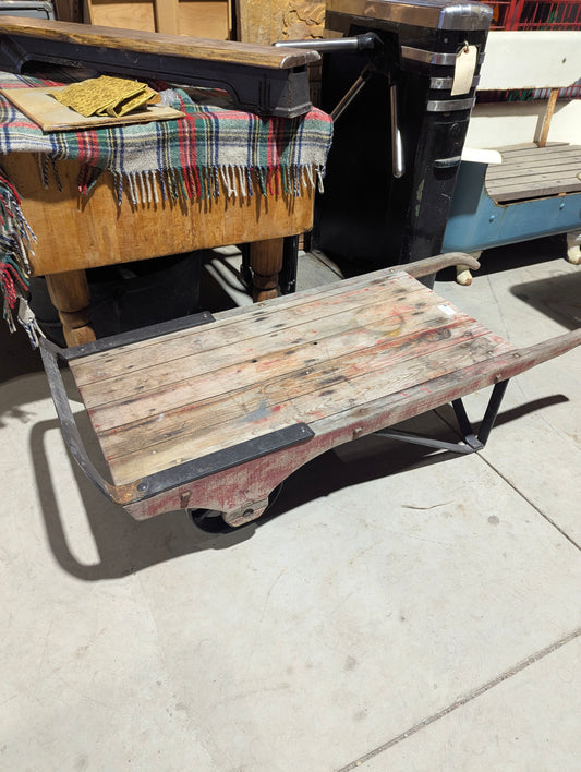 Antique Rustic Industrial Factory Railway Cart