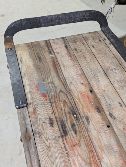 Antique Rustic Industrial Factory Railway Cart - view 4