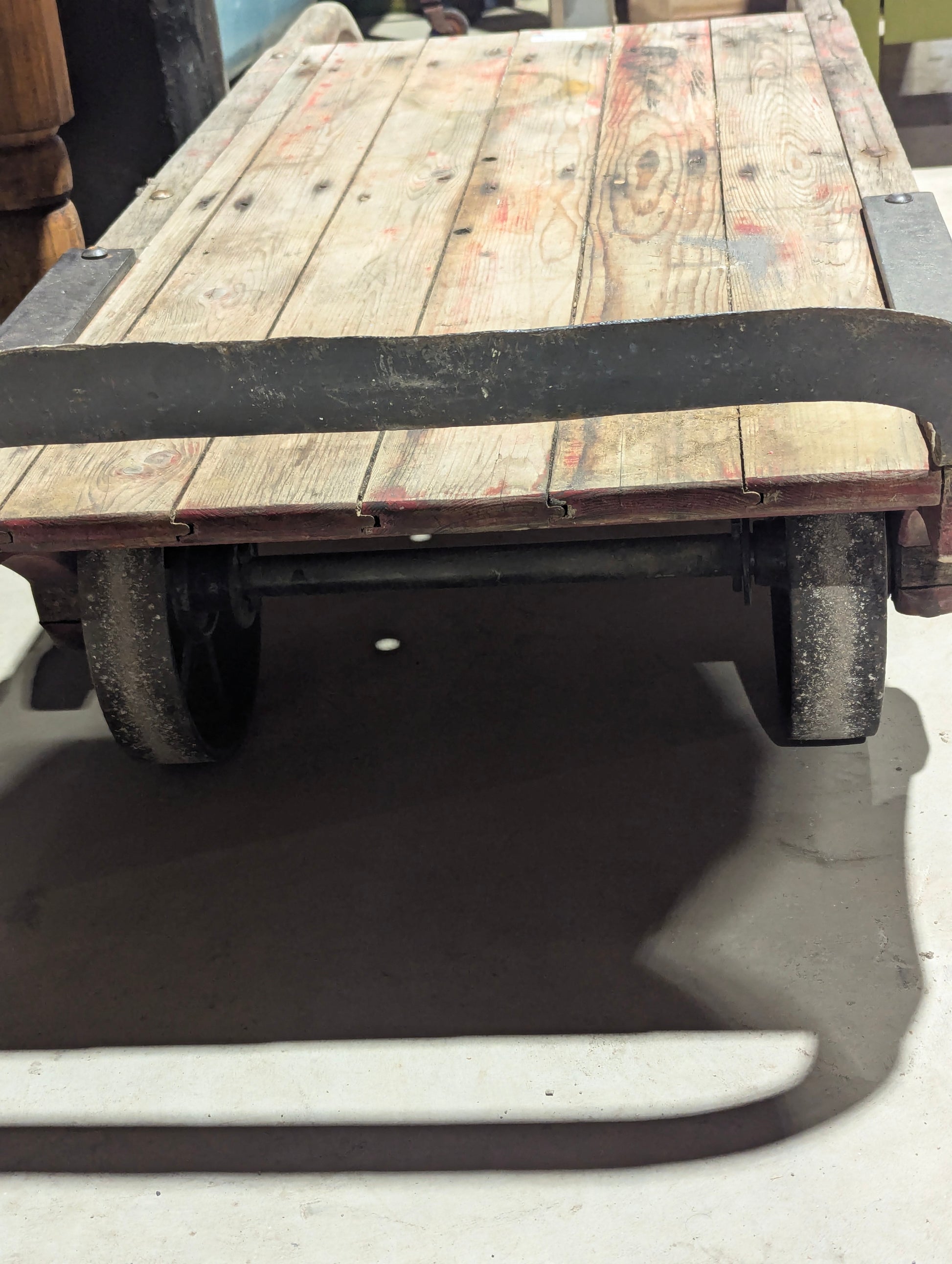 Antique Rustic Industrial Factory Railway Cart - view 5