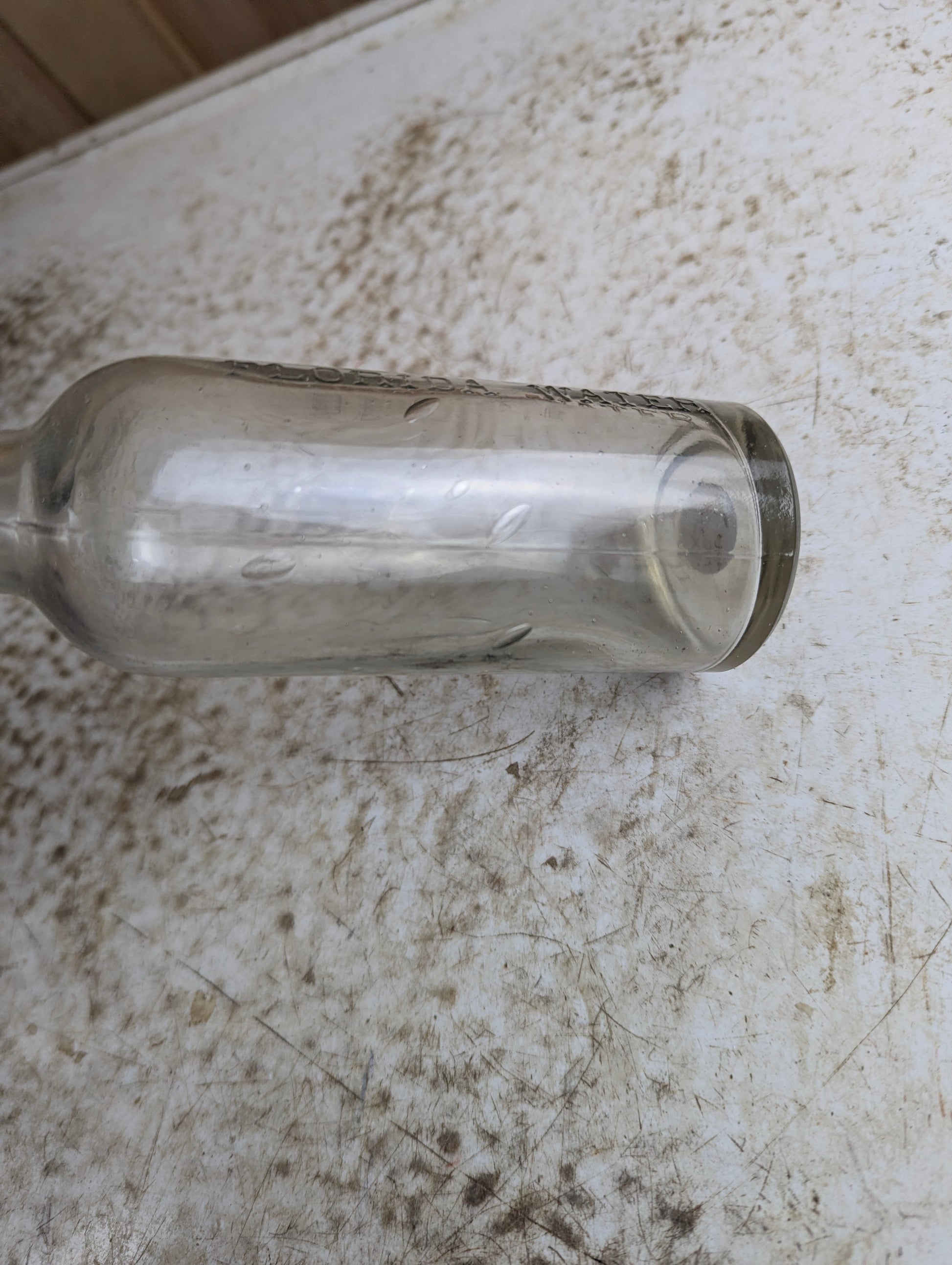 Antique Seely's Florida Water Clear Manganese Glass Citrus Cologne Bottle - view 5