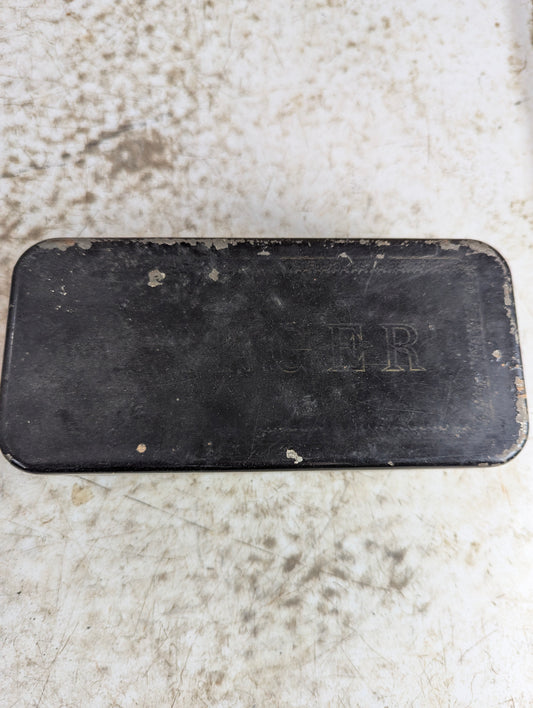 Antique Sewing Machine Tin Accessory Box
