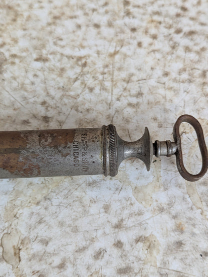 Antique Sharp & Smith Nickel Plated Brass Veterinary Dose Syringe - view 3