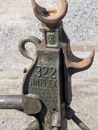 Antique Simplex no. 322 10-Ton Reel Jack With Base - view 3