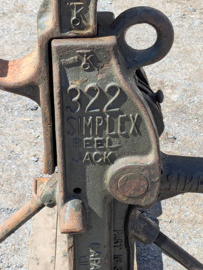 Antique Simplex no. 322 10-Ton Reel Jack With Base - view 6