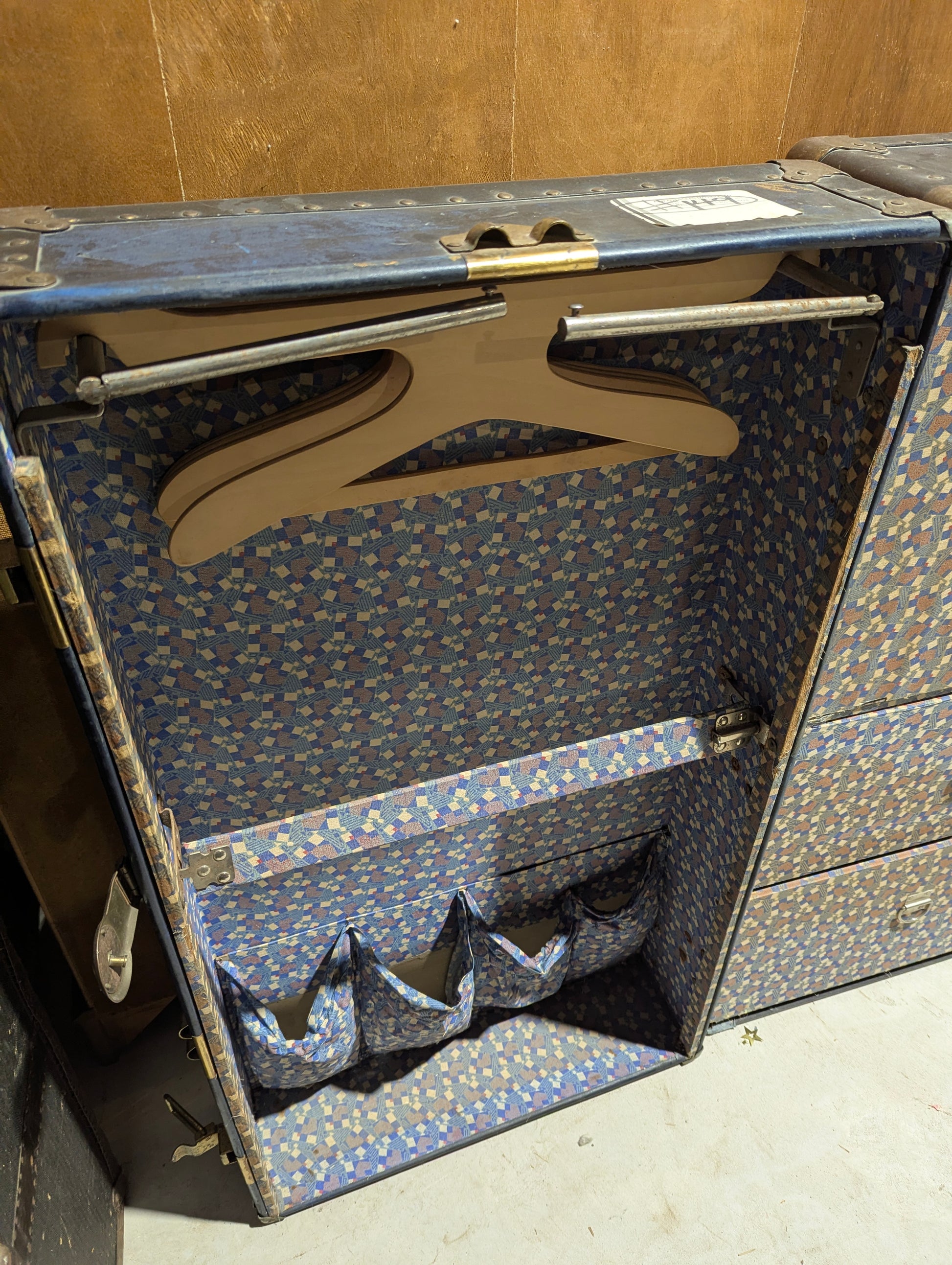 Antique Steamer Wardrobe Overland Trunk - view 6
