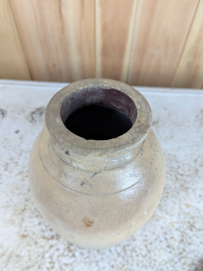Antique Stoneware Crock With Lid - view 2