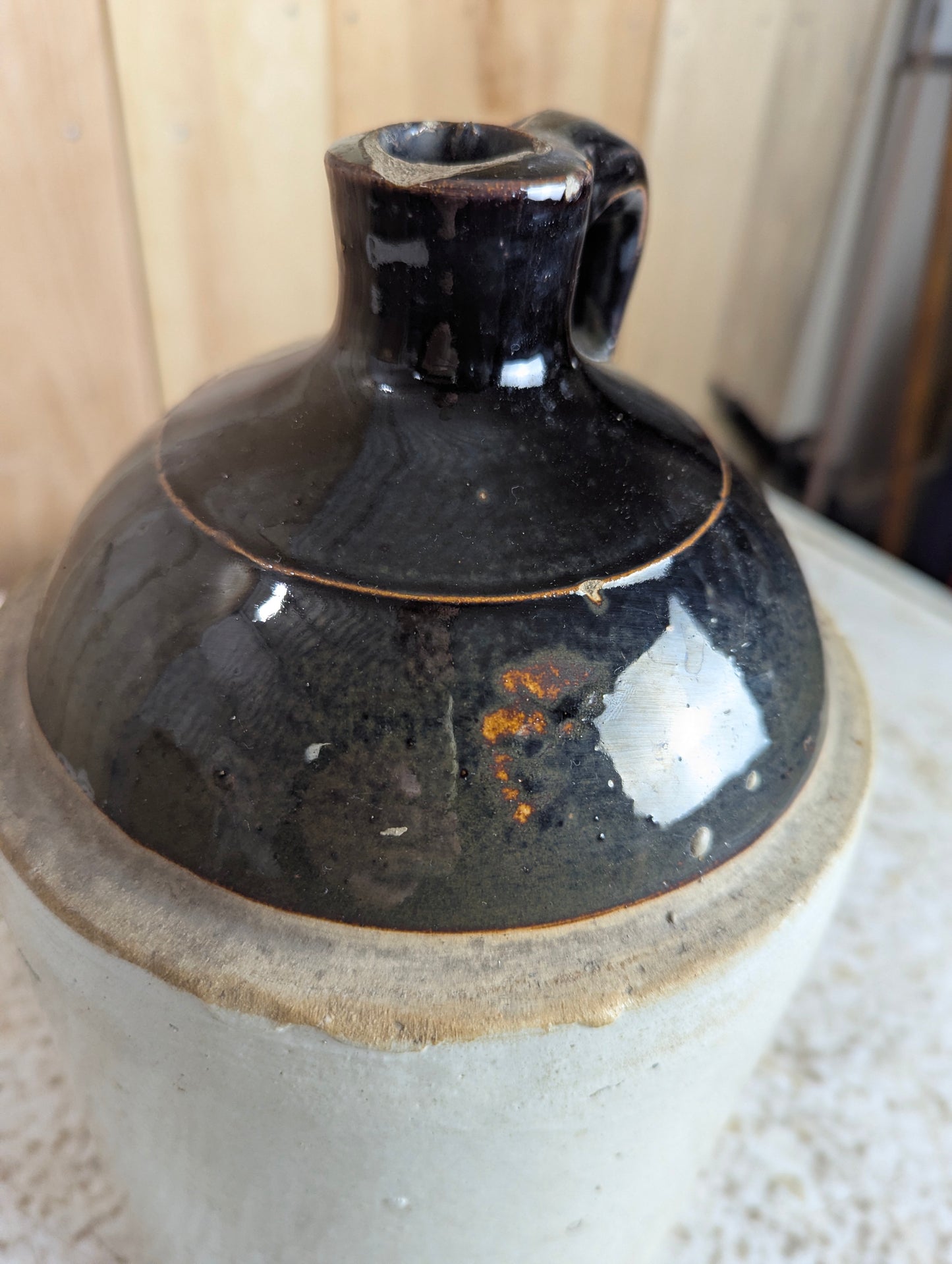 Antique Stoneware Whiskey Jug - view 3