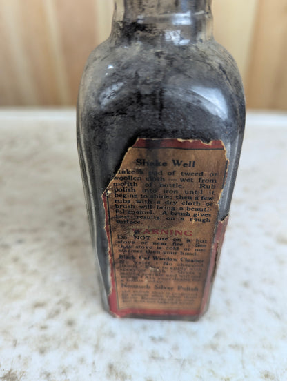 Antique Stove Polish Glass Bottle with Cork - view 4