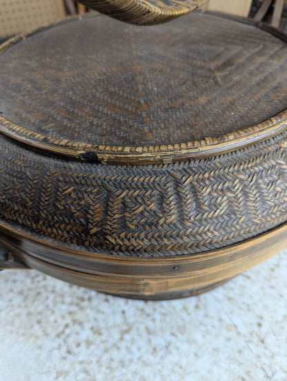 Antique Style Chinese Bamboo Woven Basket - view 4