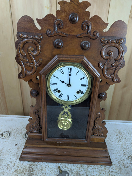 Antique Style Gingerbread Mantle Clock