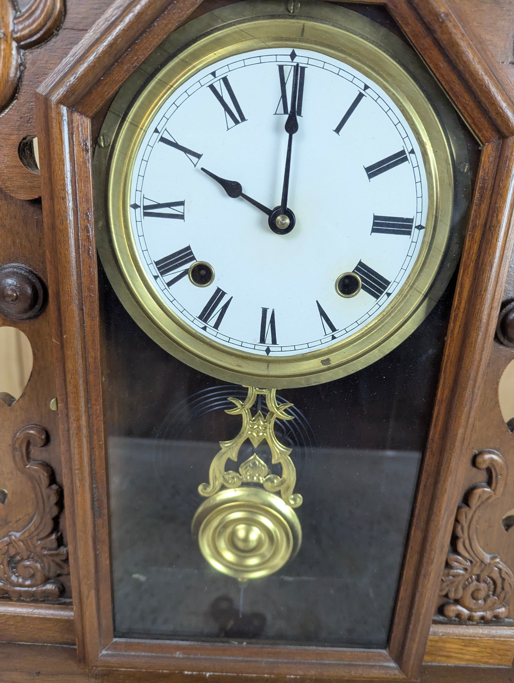 Antique Style Gingerbread Mantle Clock - view 2