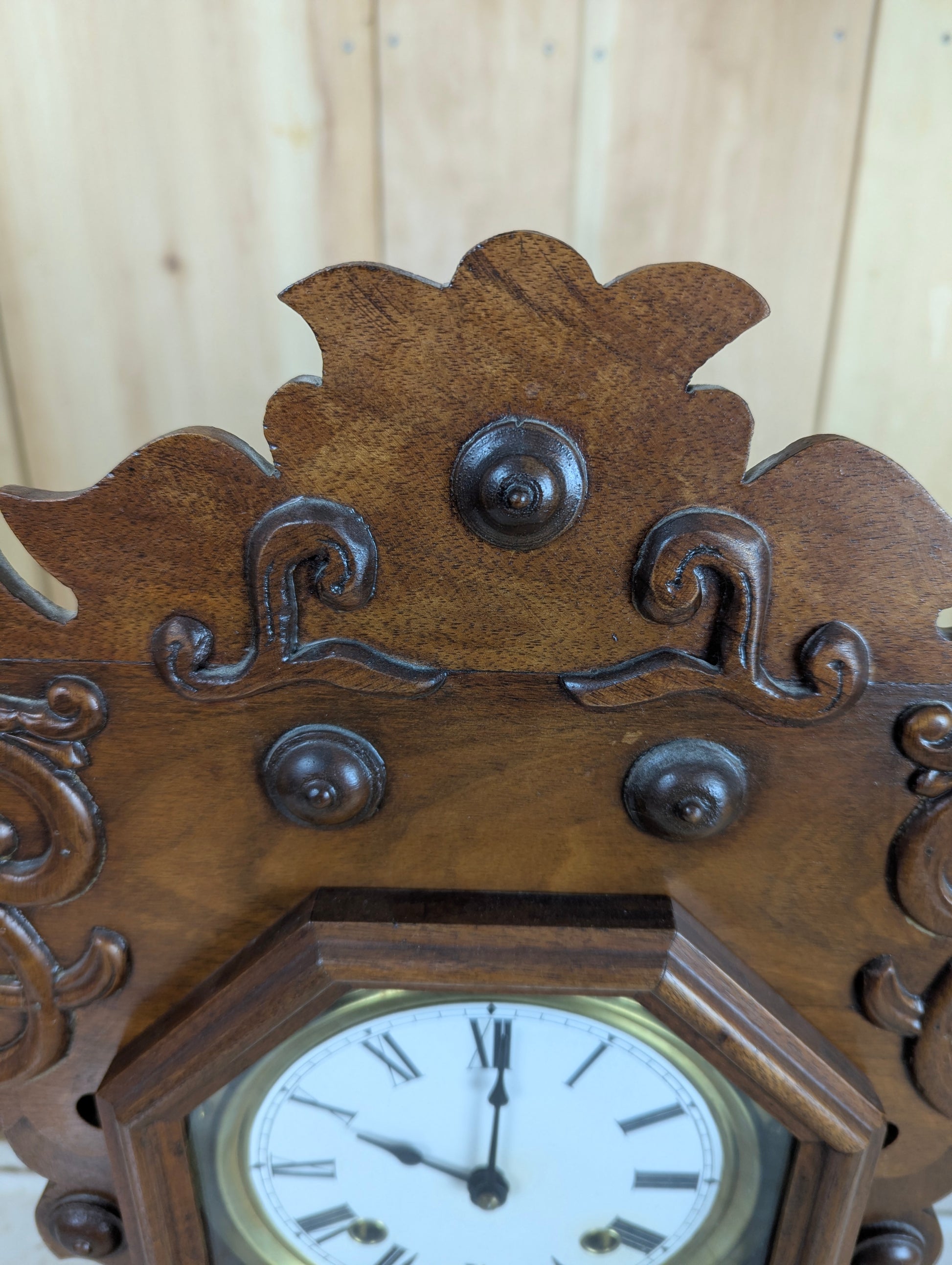 Antique Style Gingerbread Mantle Clock - view 4