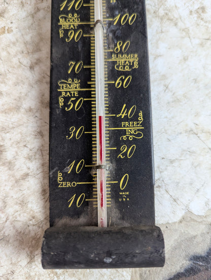 Antique Tin Wall Mounted Old Phoenix National Bank Thermometer - view 3