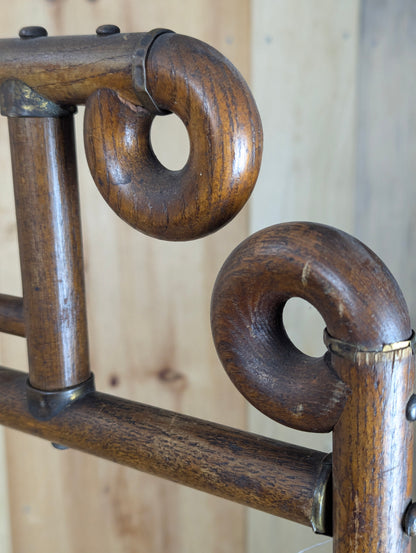 Antique Victorian Oak Stick and Ball 3 Section Room Divider Dressing Screen - view 5