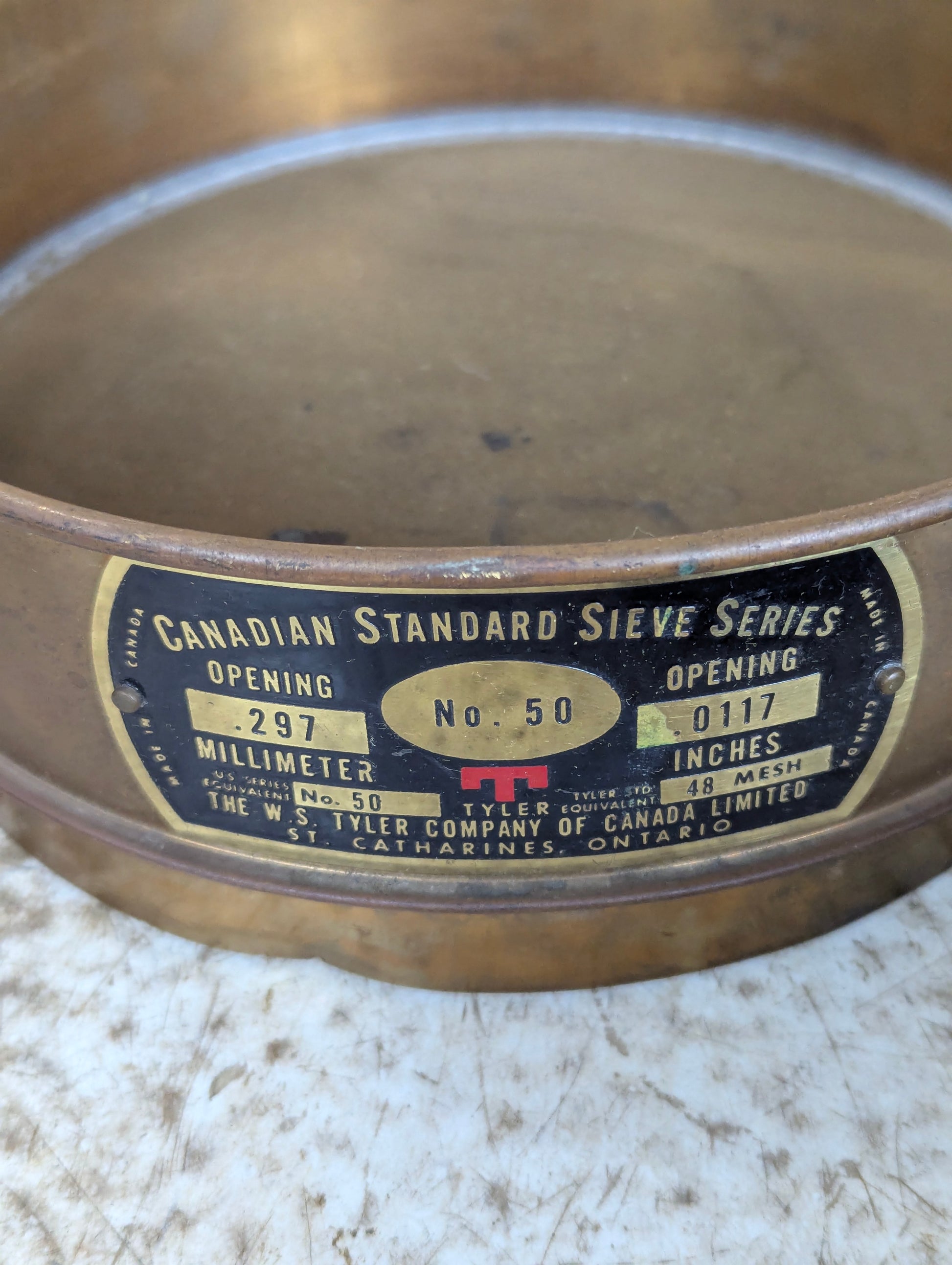 Antique W.S. Tyler Copper Sieve Set - Two #50s, #140, #200 - view 6