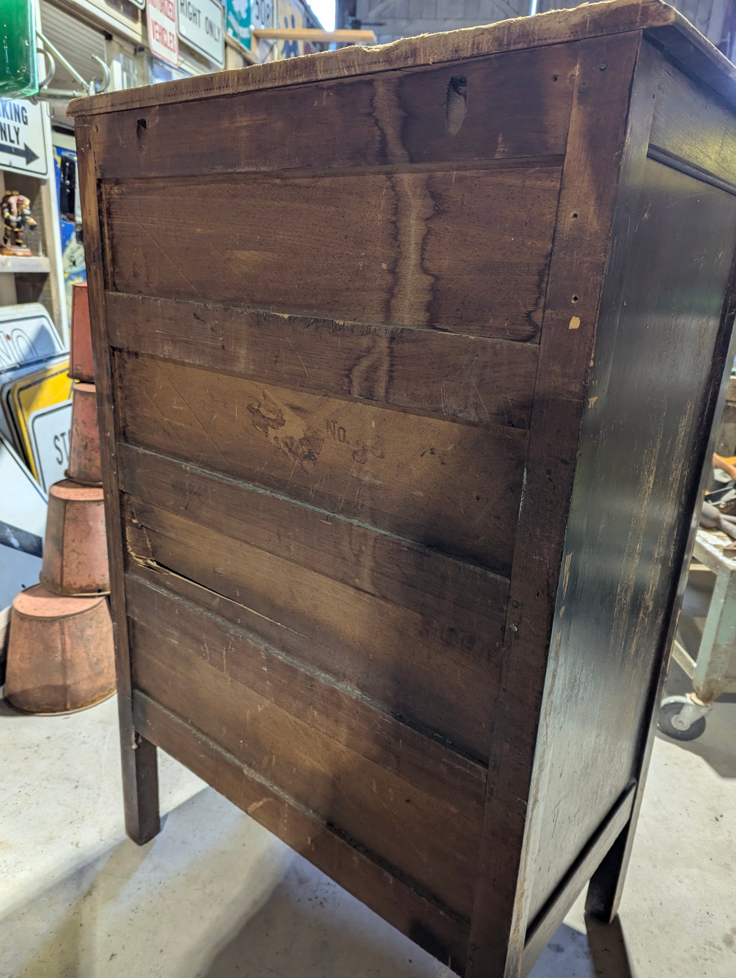 Antique Walnut 4-Drawer Highboy Dresser - view 8