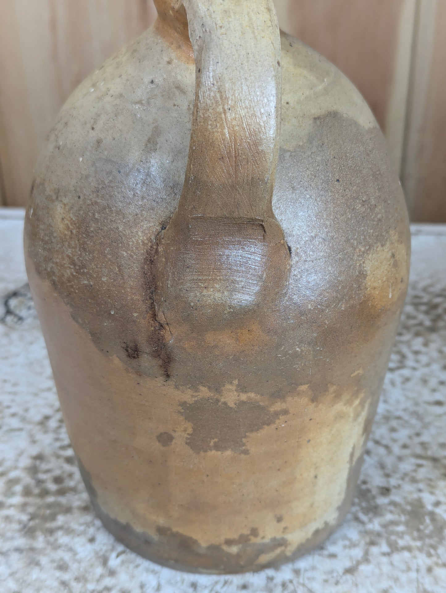 Antique Wesley Bullen Belleville Stoneware Whiskey Jug - view 4