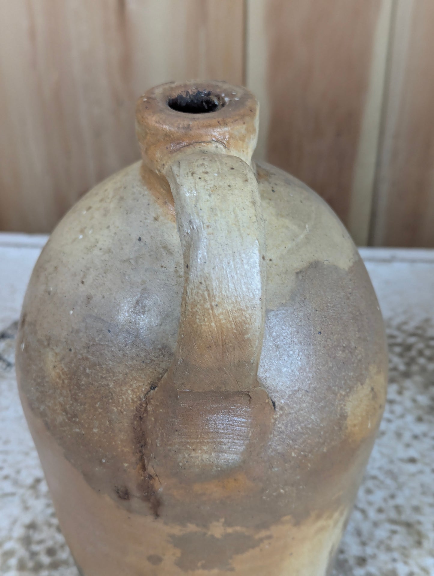 Antique Wesley Bullen Belleville Stoneware Whiskey Jug - view 5