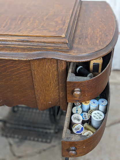 Antique White Sewing Machine - view 10