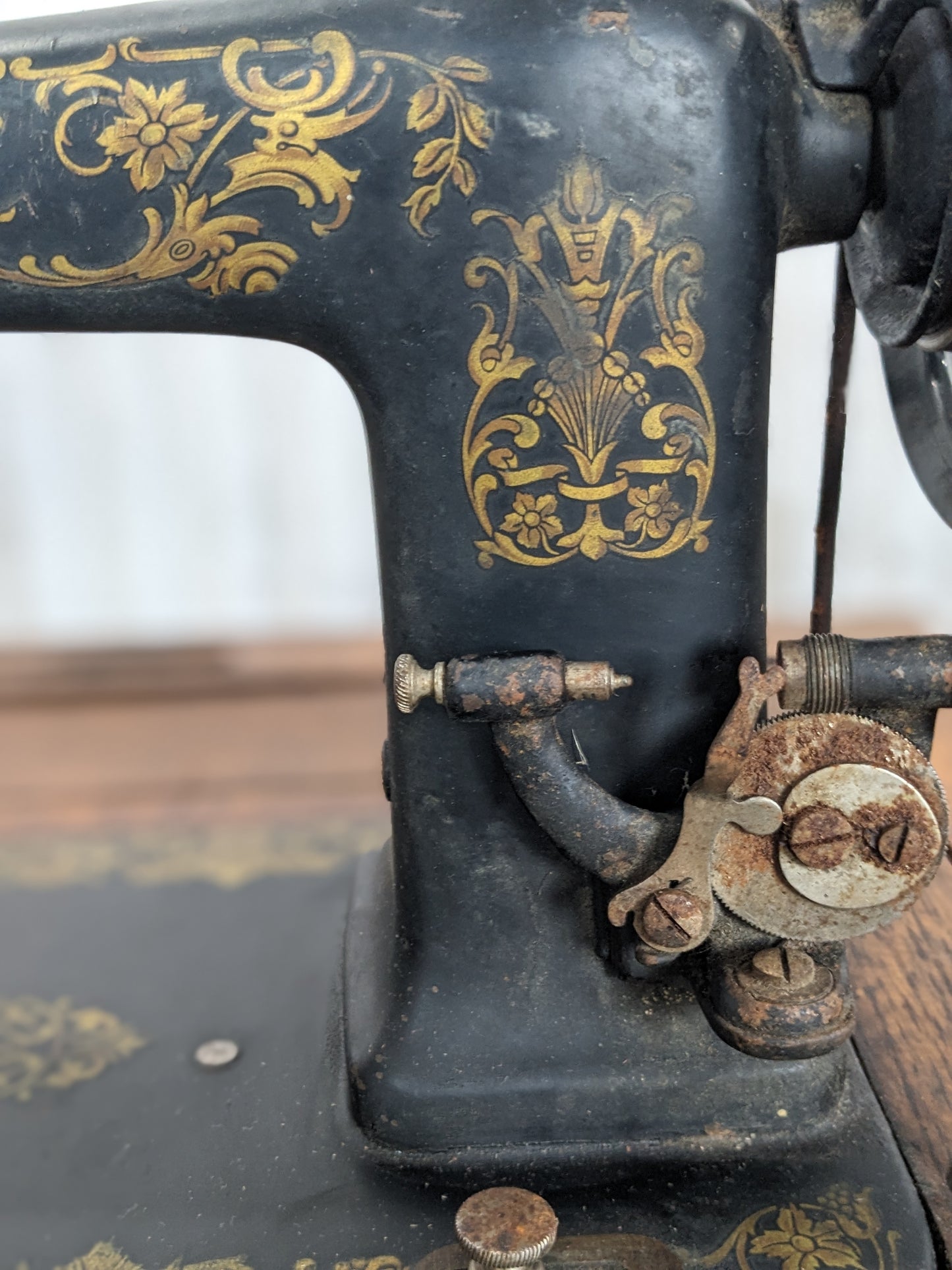 Antique White Sewing Machine - view 5