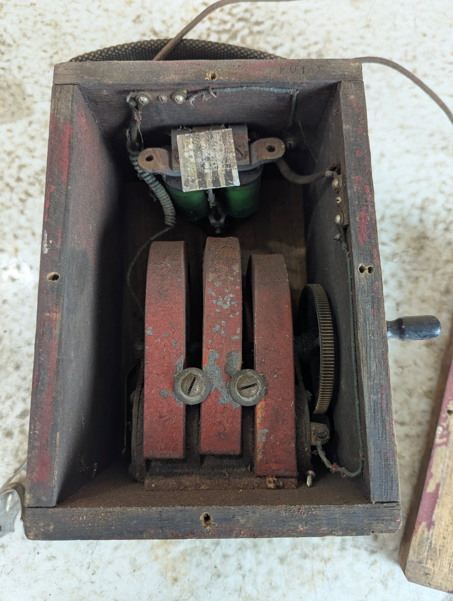 Antique Wood Lineman Telephone Test Box - view 2