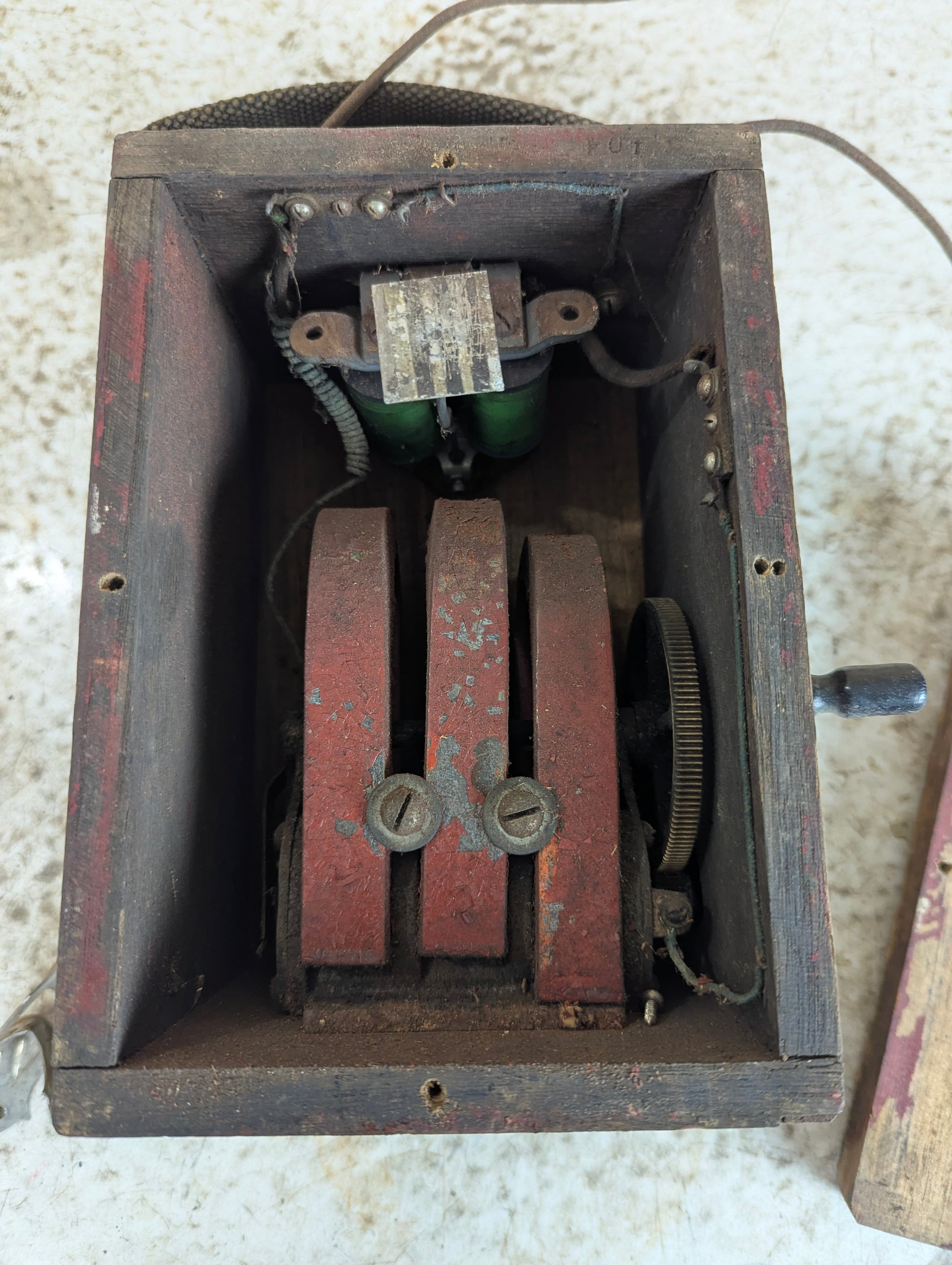 Antique Wood Lineman Telephone Test Box - view 2