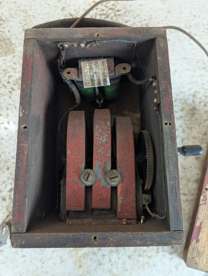 Antique Wood Lineman Telephone Test Box - view 2