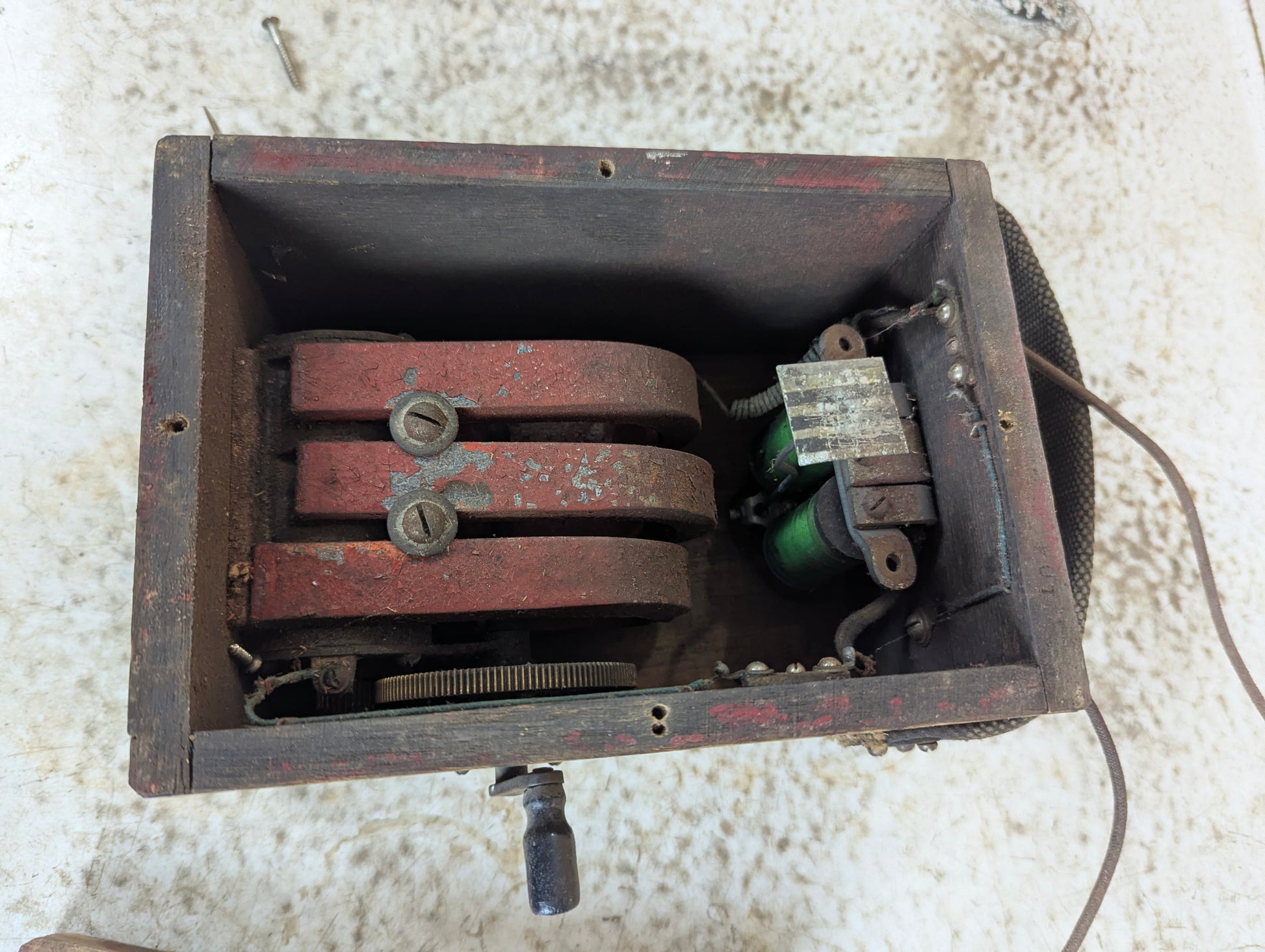 Antique Wood Lineman Telephone Test Box - view 3