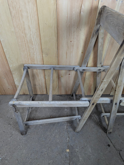 Antique Wooden Foldable Washtub Stand - view 2