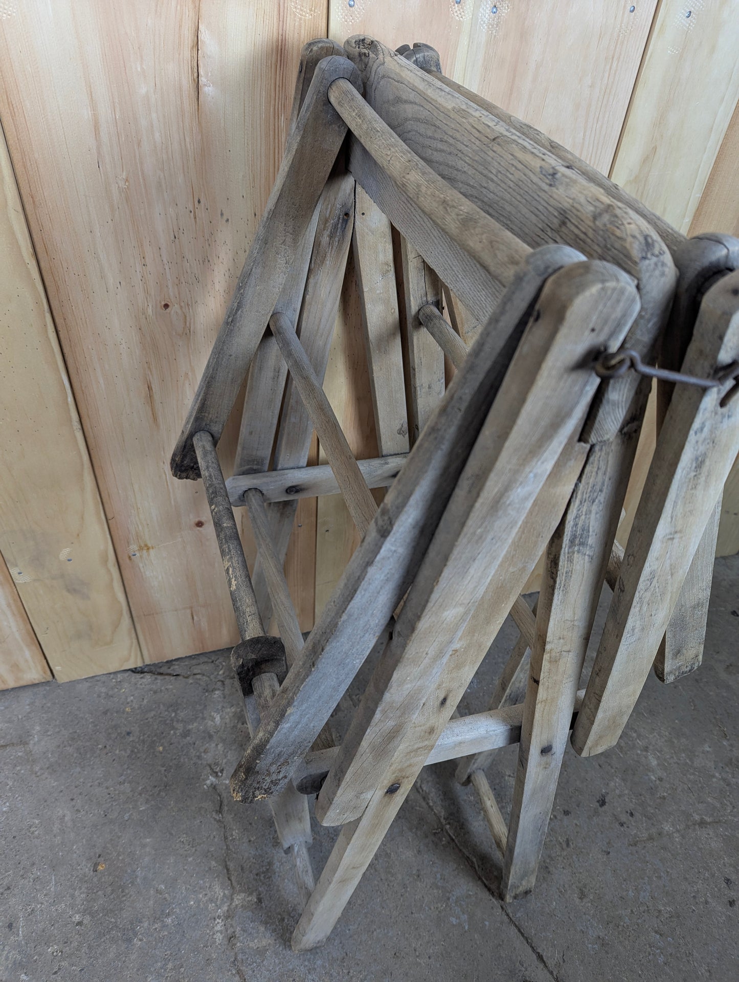 Antique Wooden Foldable Washtub Stand - view 7