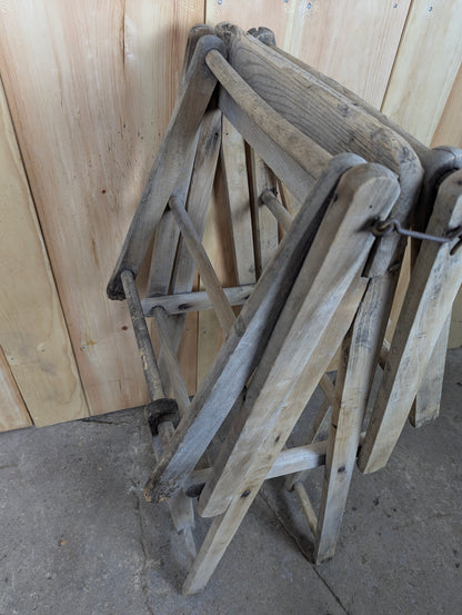 Antique Wooden Foldable Washtub Stand - view 7