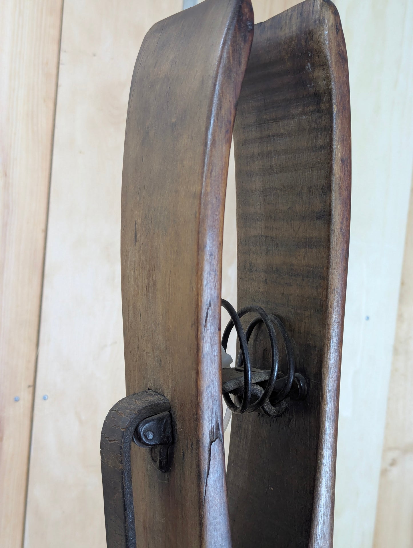 Antique Wooden Saddle Bench - view 2