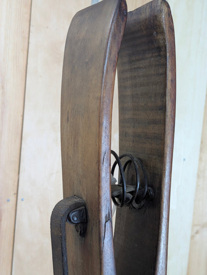 Antique Wooden Saddle Bench - view 2