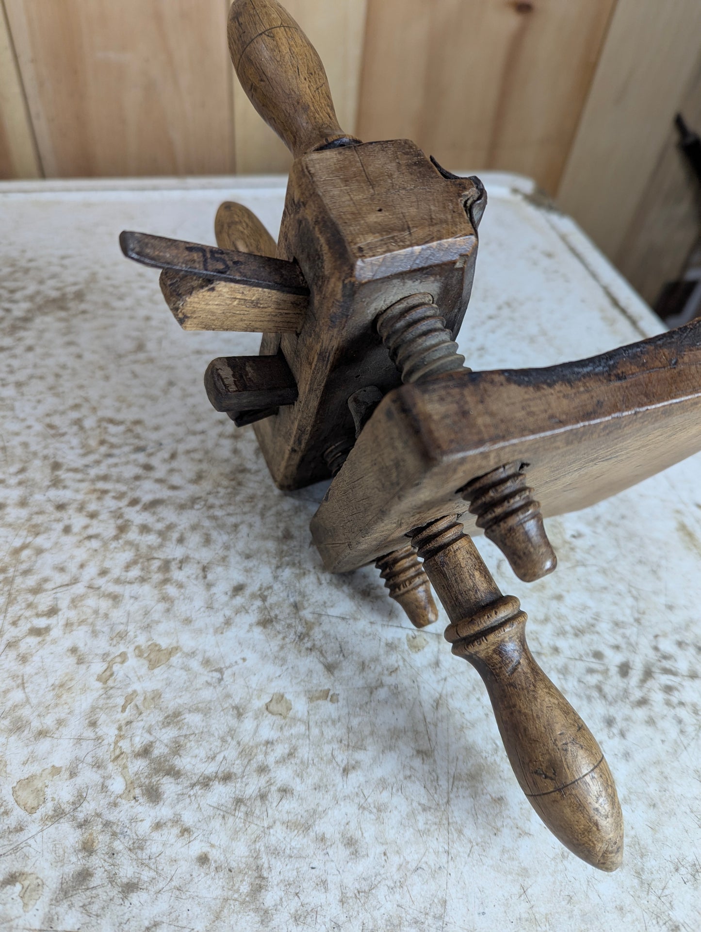 Antique Wooden Screw Arm Plow Plane - view 3