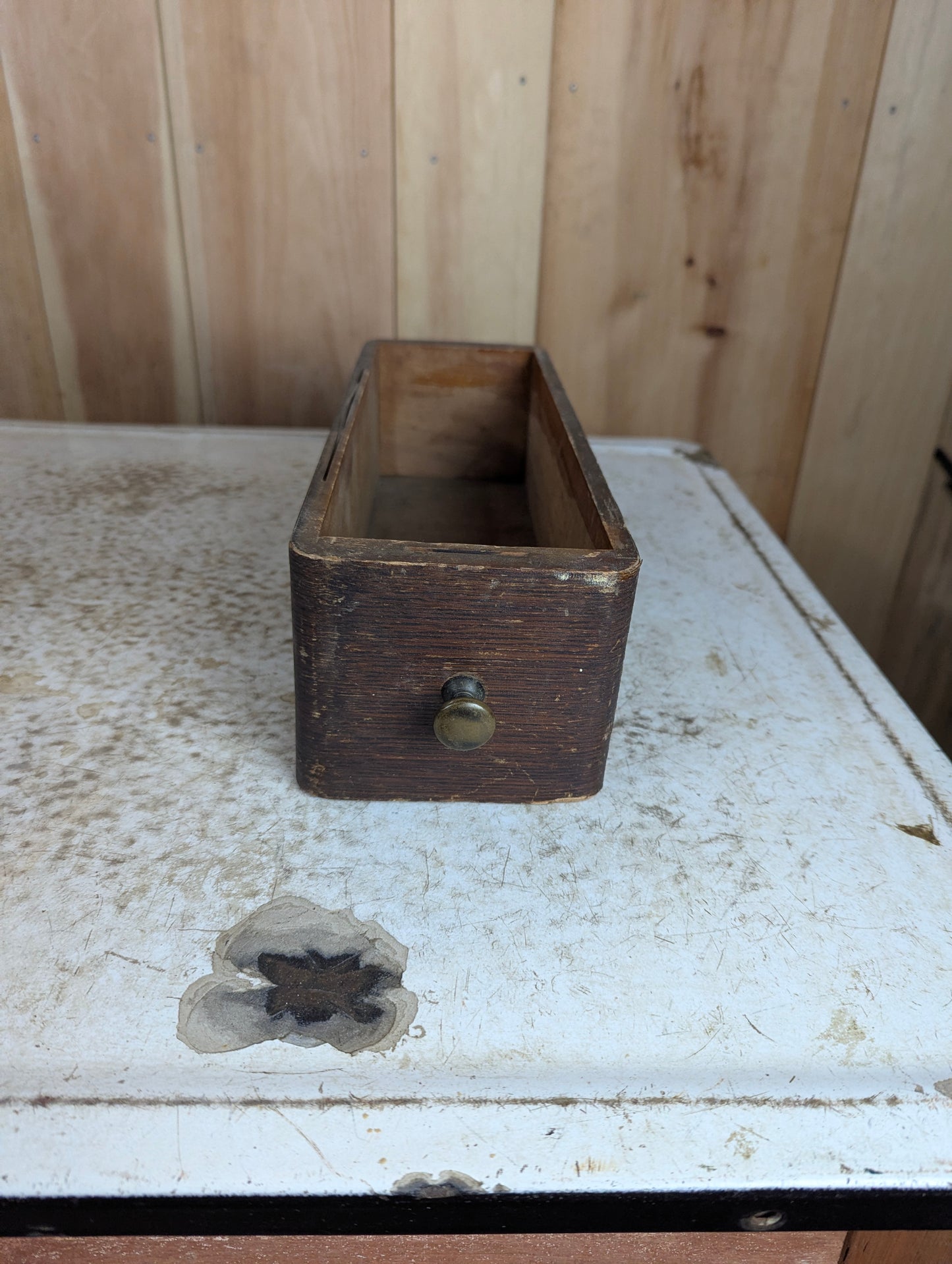 Antique Wooden Sewing Machine Drawer