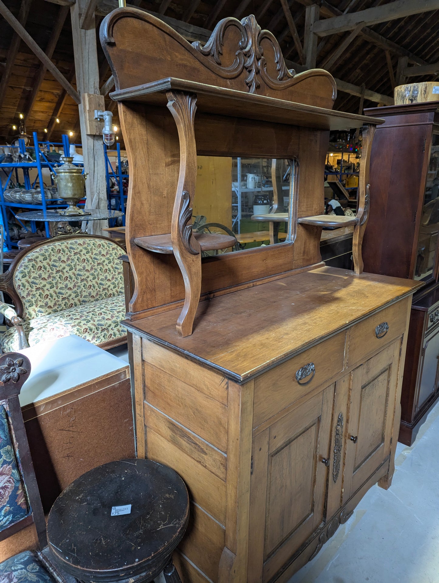 Antique Wooden Sideboard - view 2