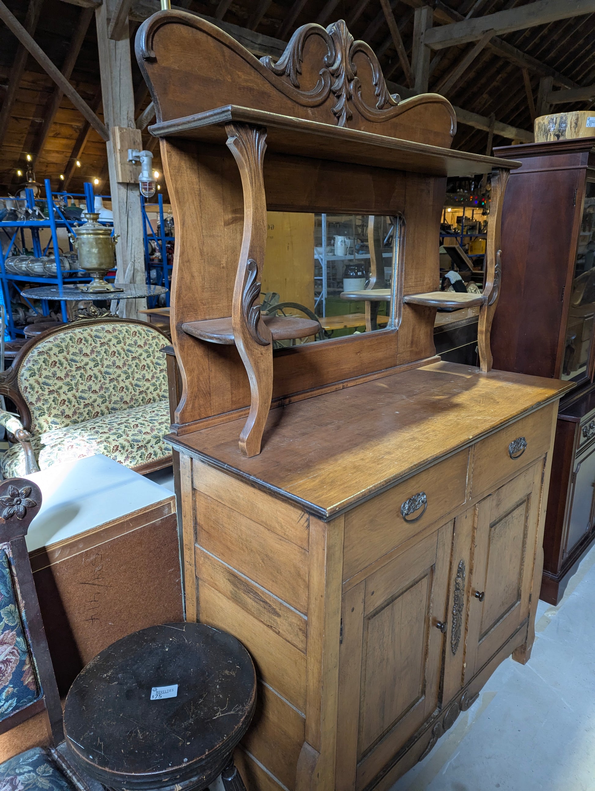 Antique Wooden Sideboard - view 2