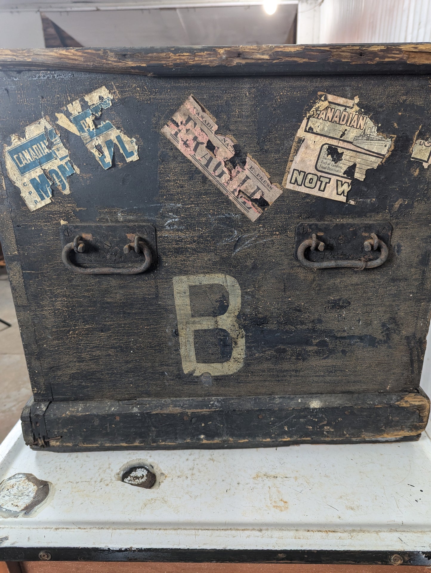 Antique Wooden Steamer Trunk - view 2