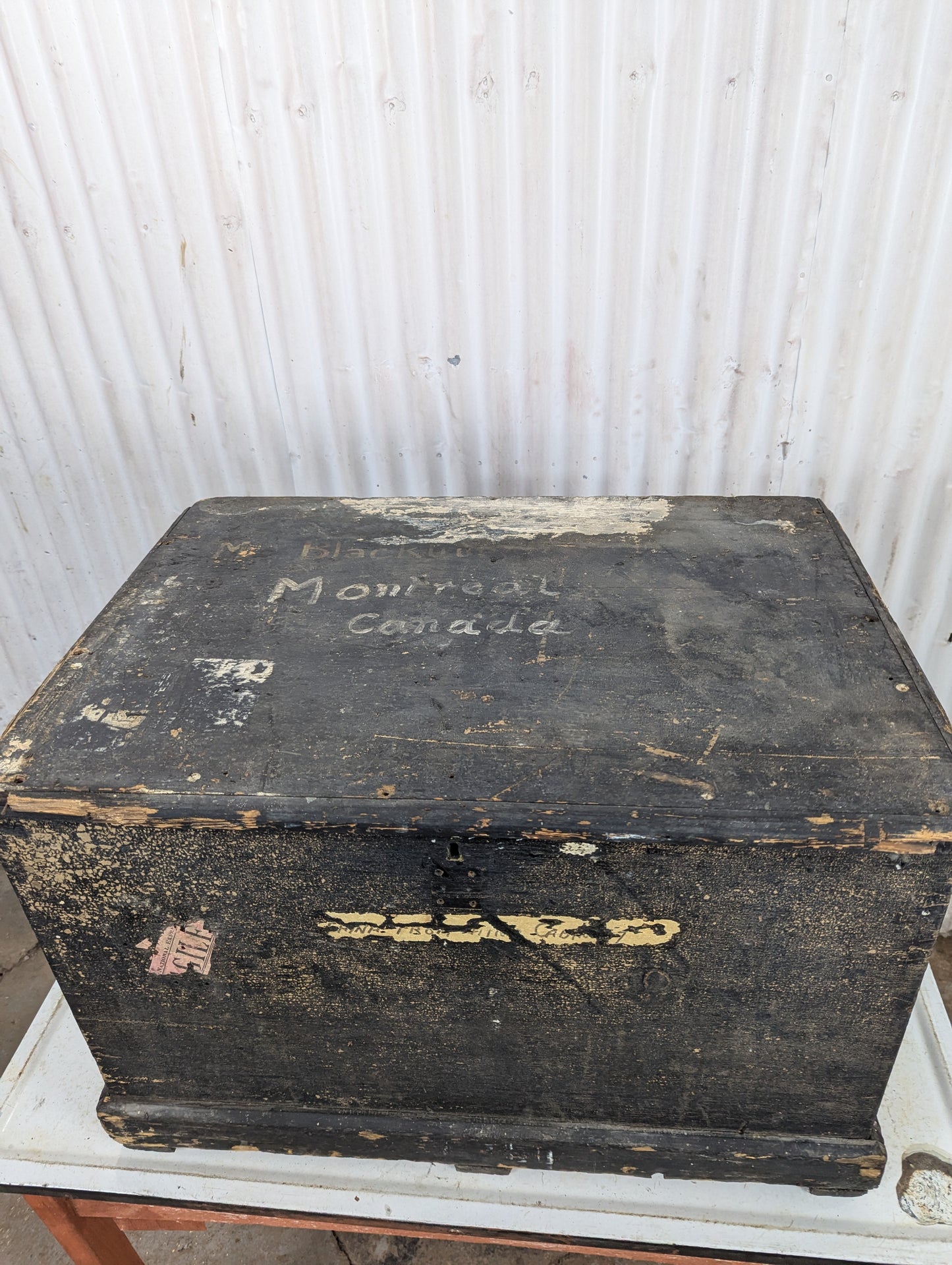 Antique Wooden Steamer Trunk - view 4