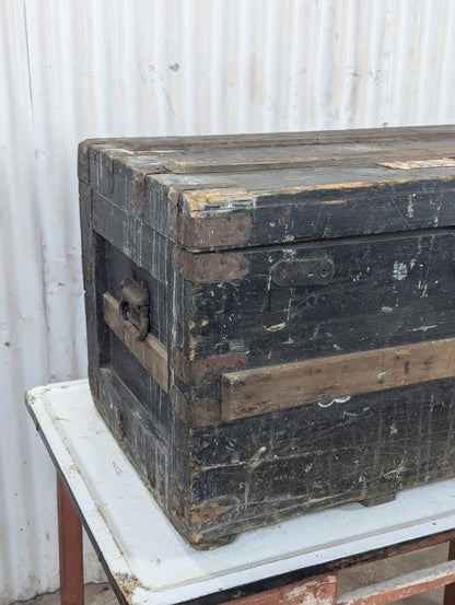 Antique Wooden Trunk - view 3