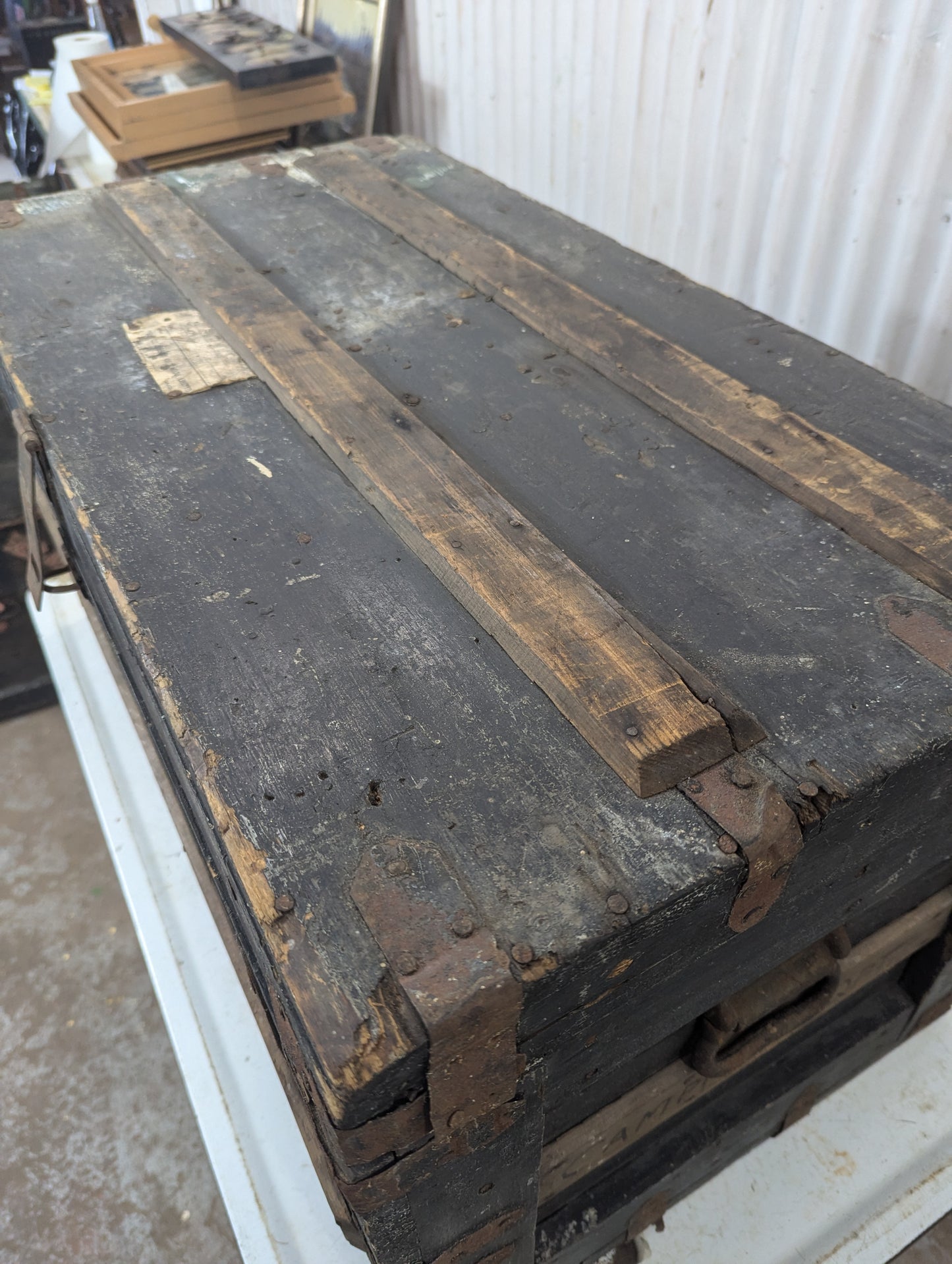 Antique Wooden Trunk - view 6
