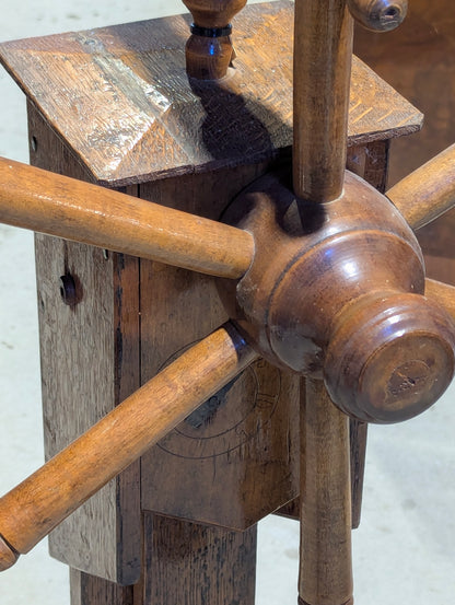 Antique Wooden Yarn Winder Clock Reel Weasel - view 2