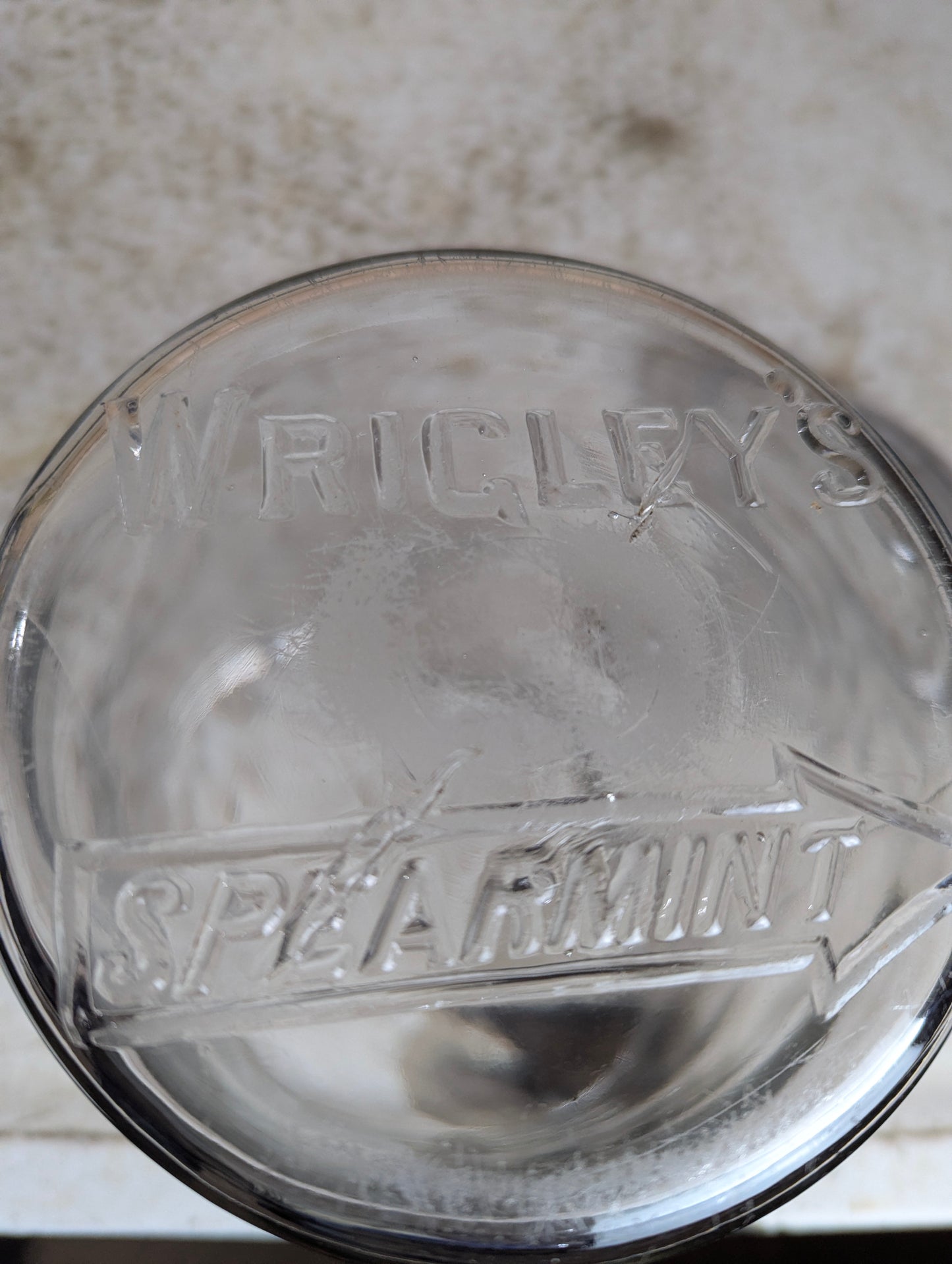 Antique Wrigley's Spearmint Glass Jar with Lid - view 2