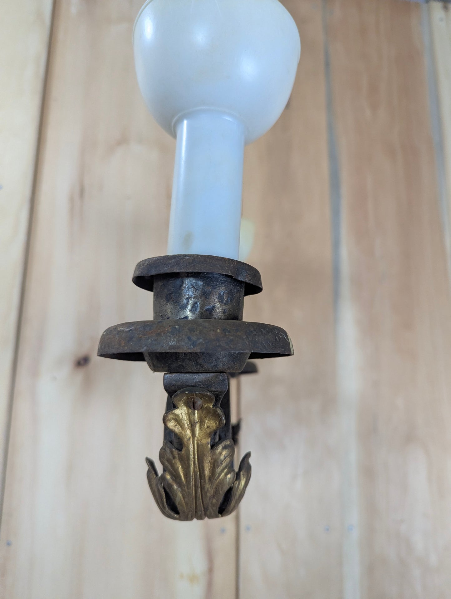 Antique Wrought Iron 2 Light Chandelier - view 9