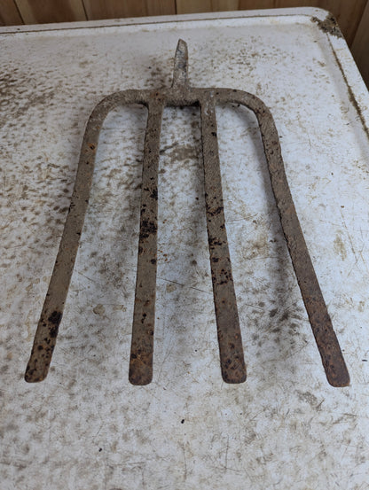 Antique Wrought Iron Fork Tine Head - view 2