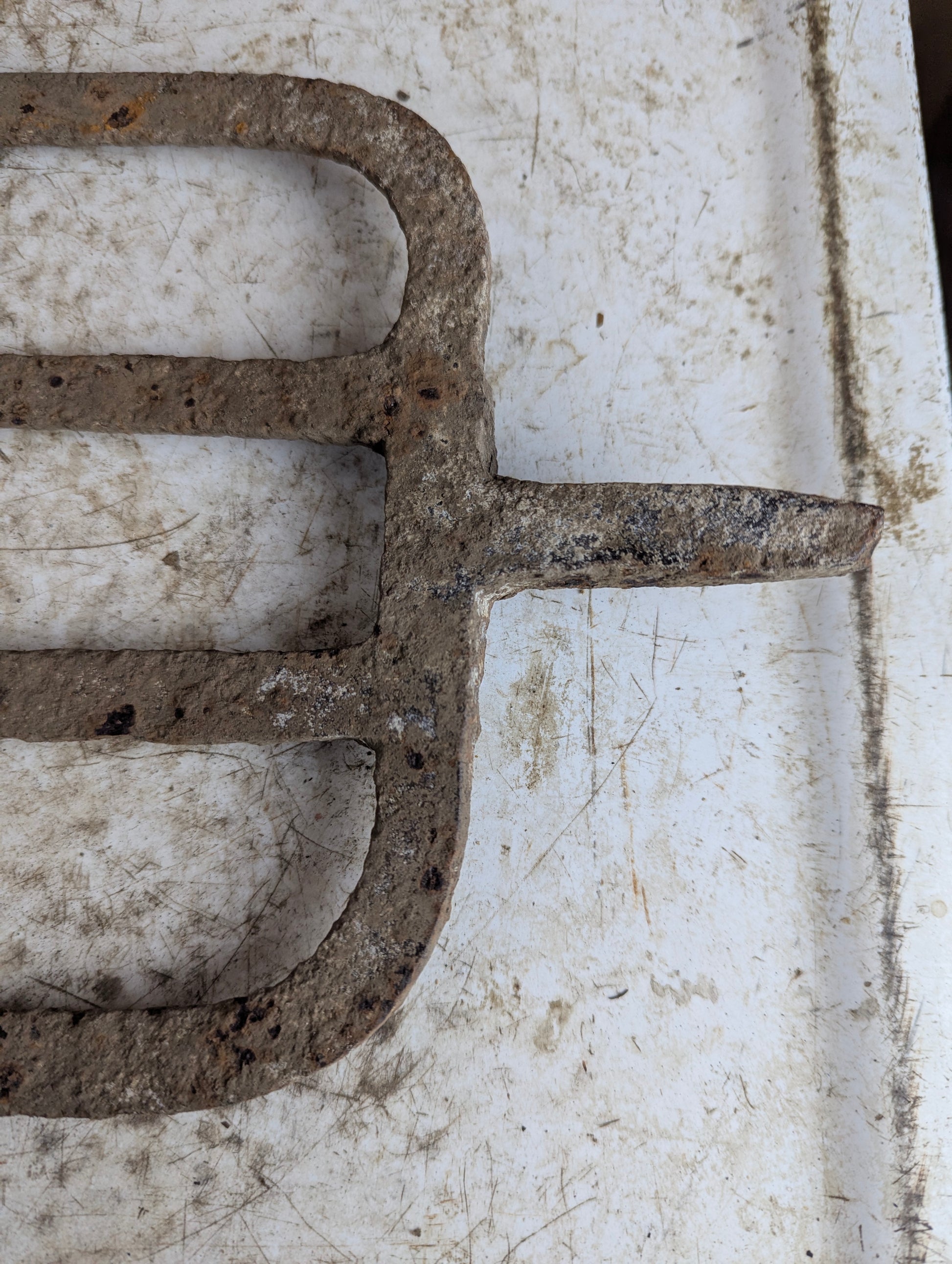 Antique Wrought Iron Fork Tine Head - view 3