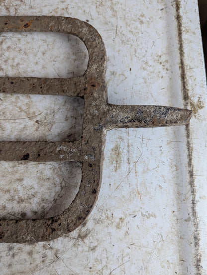Antique Wrought Iron Fork Tine Head - view 3