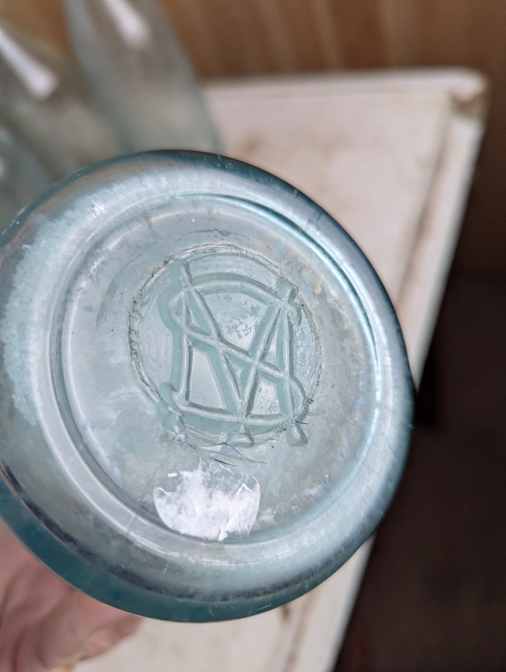 Antique York Springs Aqua Blue Glass Quart Toronto Mineral Water Soda Bottle - view 3