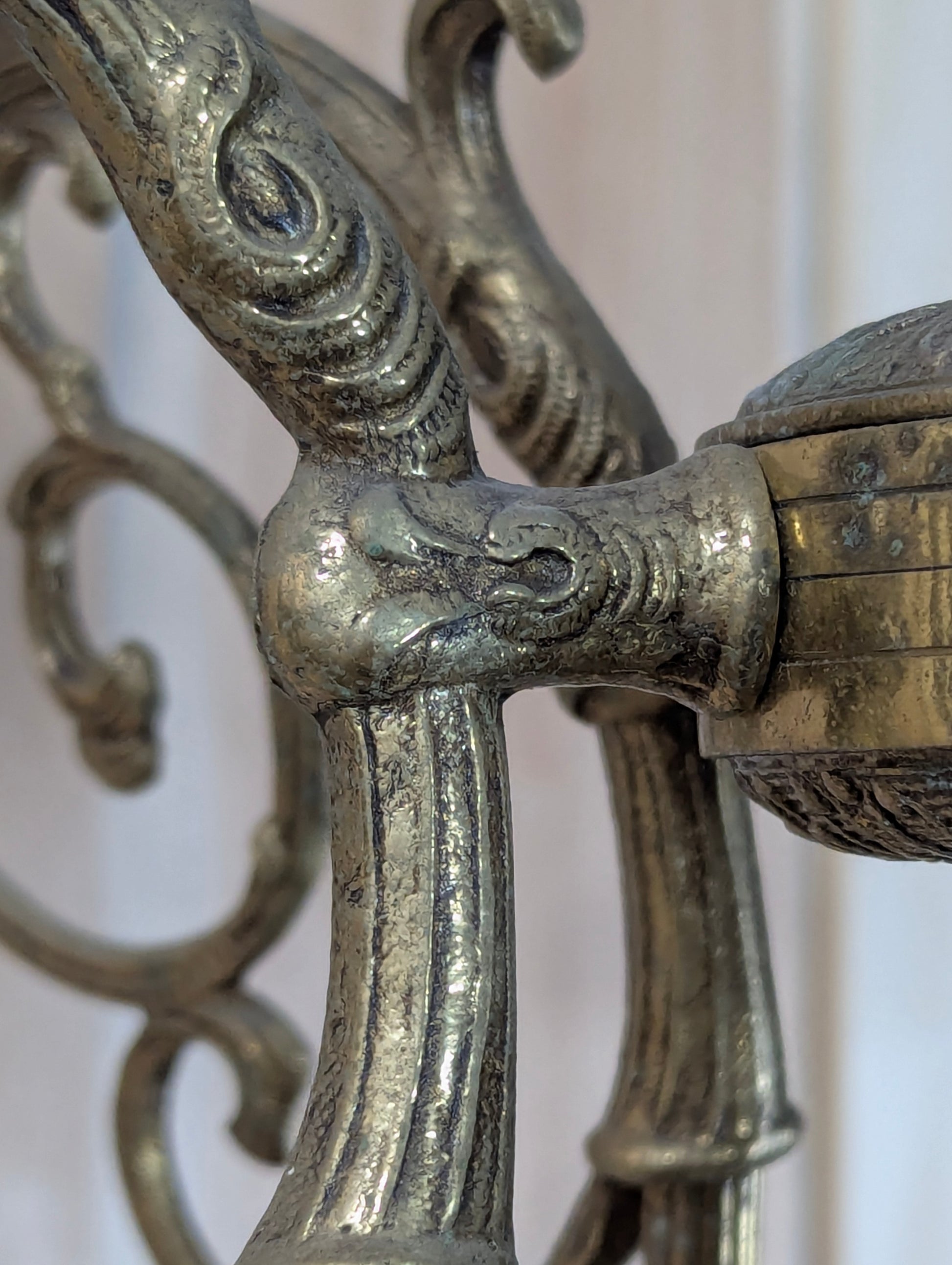 Art Nouveau Solid Brass 6-Light Chandelier - view 3